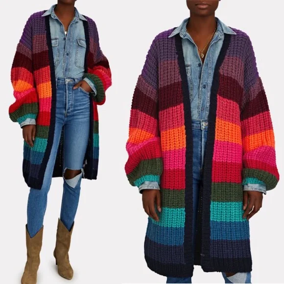 SOLD 💔FARM RIO
Rainbow Stripes Wool-blend Cardigan - Picture 2 of 6